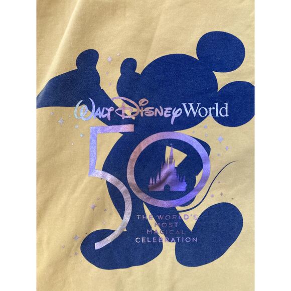 Walt Disney World 50th Anniversary Hoodie Mickey Mouse Pullover Mustard 3XL - Picture 10 of 10